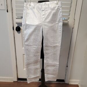 Joseph Ribkoff White and Silver Pants